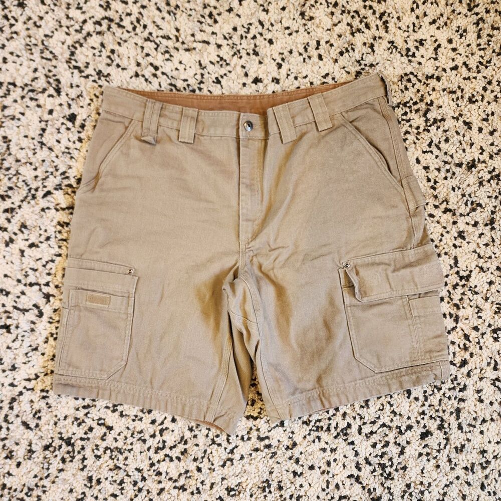 Duluth Trading Cargo Shorts Mens 40 Tan Heavyweight Workwear Canvas